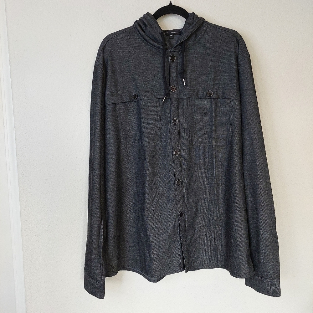 Robert Barakett‎ Longsleeve Hooded Shirt Jacket Size XXL